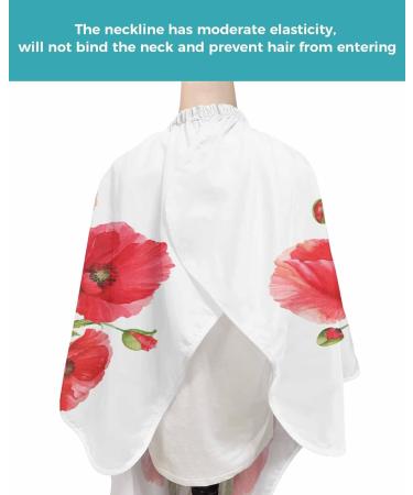 Buy Red Flower Plaid Barber Cape - Adjustable Hair Cutting Cape for All Ages | 55x63 Inch Watercolor Design | Ideal Hairdressing Accessory - Buy Online on GoSupps.com