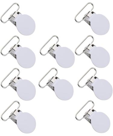McDsaj 25mm Nipple Clip | Durable Round Loop Print Button | DIY Pacifier Holder & Bib Clips (White) | International Shipping - Buy Online on GoSupps.com