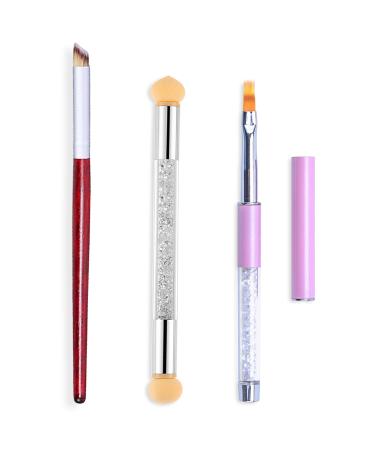 SILPECWEE 3Pcs Acrylic Nail Brush Set UV Gel Nail Ombre Brush Double-Head Sponge Pen Wooden Nail Art Gradient Painting Brush Manicure Tools NO2 - Buy Online on GoSupps.com