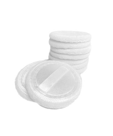 10pcs White Cotton Cosmetic Powder Puffs with Ribbon - 2.36 inch - for Loose & Foundation Makeup - Buy Online on GoSupps.com