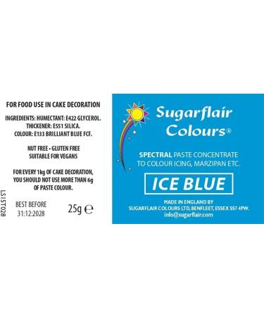 Sugarflair Ice Blue Spectral Food Colouring Paste - 25g | Highly Concentrated Dye for Sugar Pastes, Buttercream, Royal Icing, and Cake Mix - Buy Online on GoSupps.com