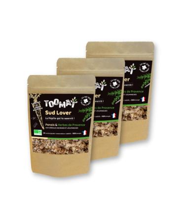 La Pépite Toomaï - ORGANIC MEAL Granola | Ready to eat | 100% NATURAL | SUD LOVER - Parsnips & Herbs of Provence - Pack of 3 (3x120g) | Vegan meal replacement
