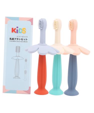 Minkissy 1 box infant toothbrushes silicone toothbrush oral care brush tooth cleaning tool children's toothbrushes mouth cleaner 1 piece (1 Pack) pink
