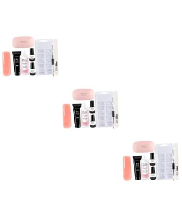 Healeved 3 Sets Manicure Tools Set Poly Nail Extension Kit Nail Extension Cream Tool Nail Art Supplies Nail Builder Kit Mini Nail Kit Nails Gel Soak off Nail Extensions Major Plastic Extend