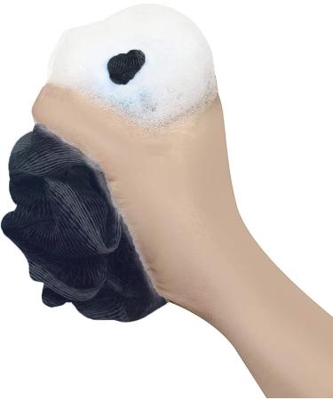 12-Pack Bamboo Charcoal Black Bath Loofah Shower Sponge Poufs - Wholesale Bulk Lot - Buy Online on GoSupps.com