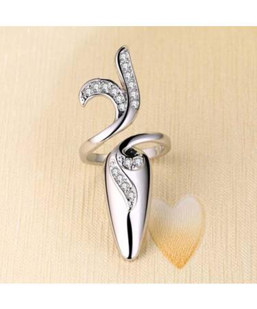 Rhinestone Finger Claws Set - 4Pcs Adjustable Nail Rings for Nail Art Decoration - Purple Girls Jewelry - Buy Online on GoSupps.com