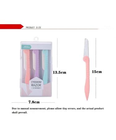 Shop 3-Piece Women's Facial Shaver - Eyebrow Trimmer & Hair Remover (Pink Blue Purple) | International Shipping Available - Buy Online on GoSupps.com