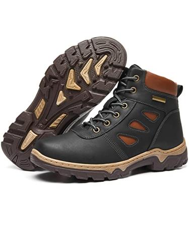 Women's Waterproof Hiking Boots Lace Up Mid Hiking Shoes Backpacking Boots for Women 9 Black