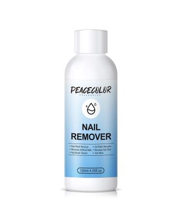 PEACECOLOR 120ML Nail Remover Acrylic Liquid Nail Polish Remover for Gel Nails Gel Nail Polish Remover UV LED Nails for Manicures and Pedicures PD01-014