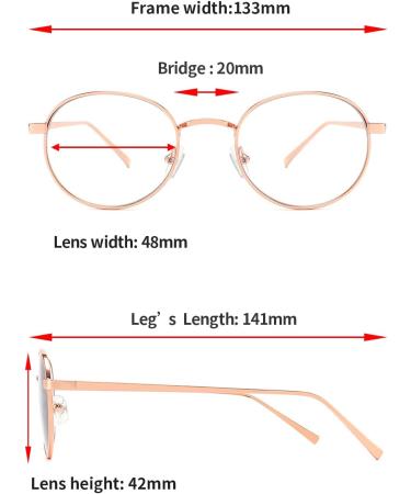 Lanlang Round Reading Glasses with Blue Light Filter - Anti-Eyestrain UV Protection 0-4.0 Diopters Gold Metal Frame - ME-001 - Buy Online on GoSupps.com
