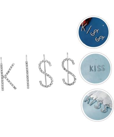 WOFASHPURET 1 Set Kiss Hairpin Sparkly Side Clip Hair Barrettes Rhinestone Headpiece for Women Glitter Hair Pin Bling Hair Clips Hair Jewels for Women Alloy Child Decorate Letter - Buy Online on GoSupps.com