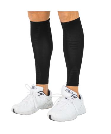 Vive Compression Calf Sleeves - Footless Socks for Running  Cycling  Sports  Fitness - Orthopedic Brace for Diabetics  Arthritis  Shin Splints  Varicose Veins  Pain Relief  Sprains (1 Pair - M) Medium