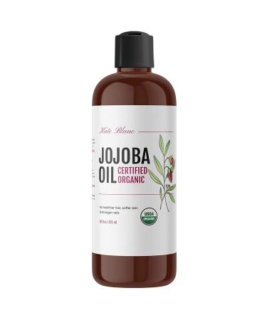 Kate Blanc Cosmetics Organic Jojoba Oil (16oz) USDA Certified Organic  100% Pure  Cold Pressed  Unrefined. Revitalizes Hair & Skin. Moisturize Face  Lips  Cuticles  Stretch Marks (473ml) 16 Fl Oz (Pack of 1)
