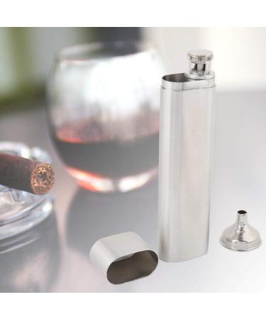 Cigar Holder Two Tubes Stainless Steel Corrosion Proof Hip Flask and Cigar Holder Humidor Tube Travel Carry Case - Buy Online on GoSupps.com
