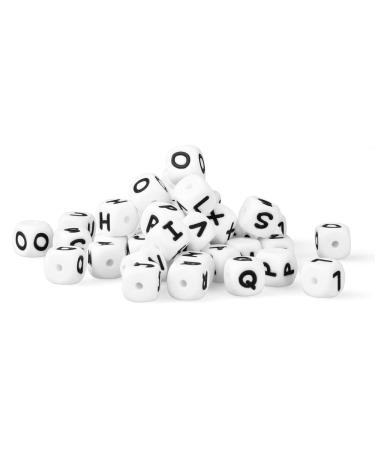 104PCS Square Silicone Alphabet Beads 12MM for DIY Jewelry Making | Weekjoey - Buy Online on GoSupps.com