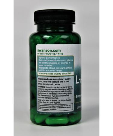 Swanson Amino Acid L-Arginine 500 Milligrams 100 Capsules - Buy Online on GoSupps.com