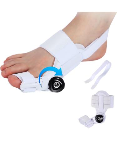 Bunion Corrector for Women Big Toe Adjustable Knob Bunion Splint with Soft Silicone Pad for Big Toe Bunion Relief for Men and Women (Color : White Black Buckle)