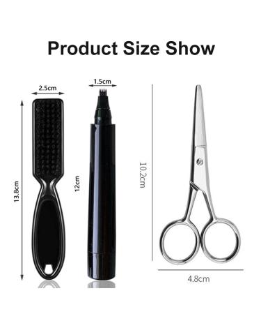 3-in-1 Waterproof Beard Filler Pencil for Men | Natural Black Hair & Beard Filler with Brush | Durable & Easy to Use | Ideal for Perfect Beard Grooming - Buy Online on GoSupps.com