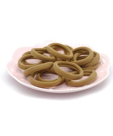 100 Pack Seamless Cotton Elastic Hair Ties for Women - Sand | Ponytail Holders for Thick Hair - No Crease, No Damage, Stretch Hair Accessories - Buy Online on GoSupps.com