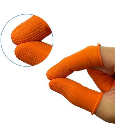 100Pcs Orange Rubber Anti-Slip Finger Cots - Disposable Protective Finger Covers for Easy Electronic Repair - Buy Online on GoSupps.com