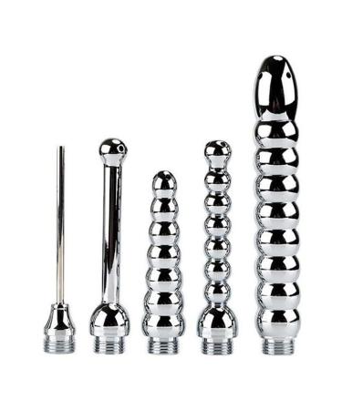 Bathroom Handheld Metal Shower Enema Douche System Cleaner - Aluminium Shower Head Cleaning Kit 5 Piece