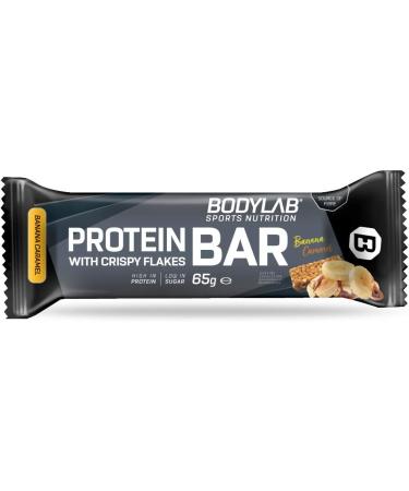 BODYLAB24 Crispy Protein Bar - 27g Protein Low-Sugar Fitness Snack Banana Caramel Flavor 12 x 65g Pack High Fiber Protein Bar - Buy Online on GoSupps.com