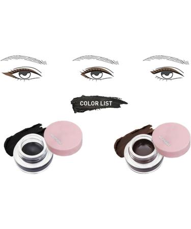  Eastuy Gel Eyeliner - 2-in-1 Waterproof Black and Brown Gel Eyeliner Set Smudge-Proof - Long-Lasting Gel Eyeliner for Makeup Shows Dates Women and Girls - Eastuy - Buy Online on GoSupps.com