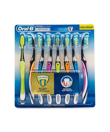 Oral B Oral-b Cross Action Advanced Toothbrush With Bacteria Guard Bristles 8 Pack 8Count () - Buy Online on GoSupps.com