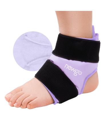Newgo fleece ankle cooling pads ankle cooling belt ankle cooling cuff cooling socks for pain relief ice cold for foot injuries ankle swelling sprains (violet) purple