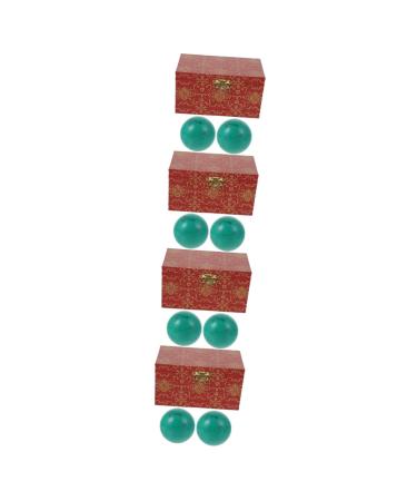Beaupretty 8 Stk turquoise handball gemstone round ball wooden baoding balls round gifts baoding balls train stress relief turquoise handballs decorate wooden massage fitness