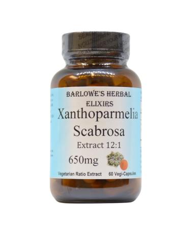 Barlowe's Herbal Elixirs Xanthoparmelia Scabrosa | 12:1 Extract | 650mg Per Capsule | Exercise & Wellness Support | 60 Veggie Capsules | Stearate-Free, Additive-Free, Glass Bottled
