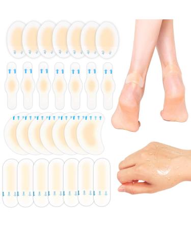 Blister Bandages 28Pcs Blister Pads  Waterproof Blister Gel Guard Bandages for Foot  Forefoot  Toe  Fingers  Heel Blister Prevention Pads Blister Cushions