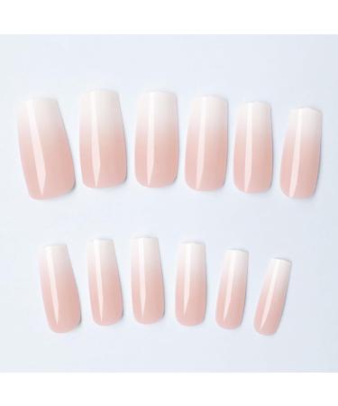AddFavor Medium Square Press on Nails - 120pcs Pink White Gradient Fake Acrylic Nails for Women & Girls | Stylish & Easy Application - Buy Online on GoSupps.com