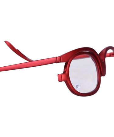 Buy Sonew Make-Up Glasses with Magnification - Rotatable Unique Lens for Enlarged Eyes | Essential Beauty Tool for Women (Red 150) - Buy Online on GoSupps.com