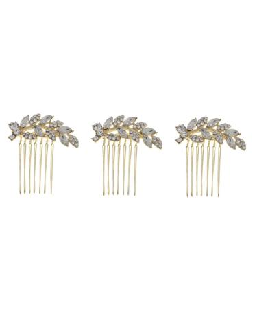 FRCOLOR 3 Pieces Comb Rhinestone Headdress Bridal Headpiece Hair Combs for Women Hair Accessories Tiara Hair Care Accessories Fashion Hairpin Rhinestones Headpiece