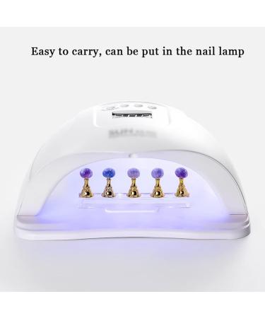 Magnetic Lotus Shape Acrylic Nail Exercise Stand Set - Reusable Clear Crystal Holders for Beginners - Purple - Buy Online on GoSupps.com