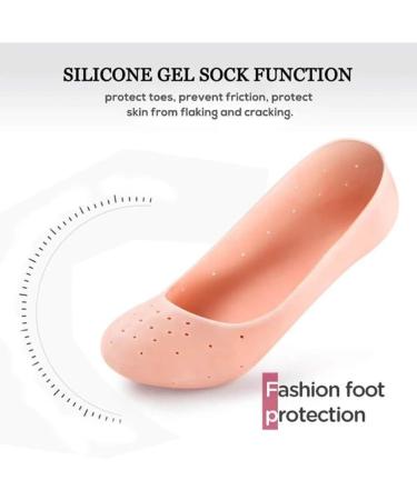 Moisturizing Silicone Gel Socks | Reusable Soft Heel Cushion Sleeve Protector for Ultimate Comfort - Buy Online on GoSupps.com