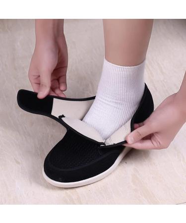 Wygwlg Men's Diabetic Edema Shoes - Lightweight Adjustable Closure for Wide Width & Swollen Feet - Size 13.5 Black - Buy Online on GoSupps.com