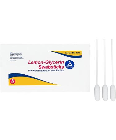 Dynarex Lemon/Glycerin Swabsticks 3's - 75 Count Box - Moisturizing and Refreshing - Buy Online on GoSupps.com