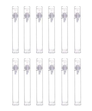 12Pcs Portable Empty Refillable Clear Plastic Airless Vacuum Pump Bottle Cosmetic Make-up Cream Lotion Sample Packing Toiletries Liquid Storage Container Vial Jars(15ml/0.5oz) - Buy Online on GoSupps.com