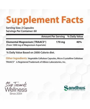 Magnesium Aspartate 120 - 120 Vegetarian Capsules | SPEC Supplements - Buy Online on GoSupps.com