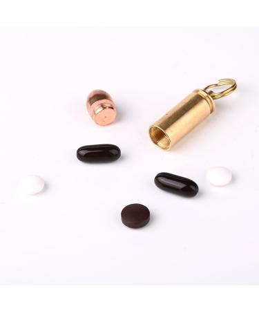 Brass & Purple Copper Bullet Cylinder Pendant Necklace - Stylish Mini Pill Holder Keychain for Men & Women - Buy Online on GoSupps.com