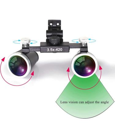 Surgical Binocular Loupes Headband Magnifier 2.5X/3.5X420mm Rechargeable Dental Loupes Magnifier Head Mount Magnifying Glass 5W Portable LED Headlight Plug In Clip Head Lig(Size:3.5X Color:Silver) - Buy Online on GoSupps.com