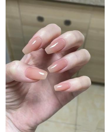 24Pcs Press On Nails Short Short Nude Fake Nails Reusable Nail Kit with Nail Glue Adhesive Tabs Mini Nail File Cream Puff Solid Finger Glue on Nails Short Nails (Natural Nude - Mid-Length) - Buy Online on GoSupps.com