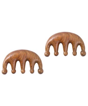 Minkissy 2 pieces of the scalp ridge wooden hair ridge hand massager scale care brush gua SHA scratching tool wooden head massager bamboo sandal wood comb wooden hair comb antistatic comb mx2pcs picture 1x2stk