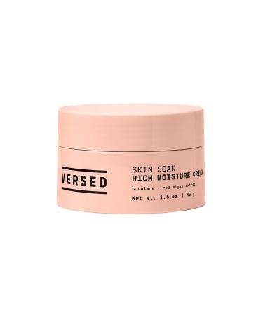 Versed Skin Soak Rich Moisture Face Cream - Non-Greasy Daily Moisturizer with Algae Extract, Vitamin E and Squalane - Help Nourish, Hydrate & Reduce the Appearance of Aging - Vegan (1.5 oz)
