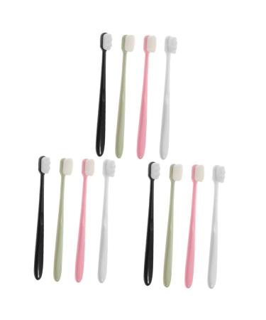 Frcolor 12 pcs soft toothbrush factual travel toothbrush gift idea travel toothbrush set toothbrush set adult toothbrushes toothbrush set poison ideas soft fur round tube child pp