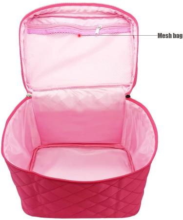 Large Waterproof Makeup Bag for Women - Black & Red Cosmetic Storage Organizer - Travel-Friendly Cosmetic Bag - Buy Online on GoSupps.com