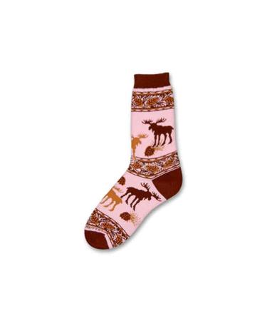 Pink Moose Socks Animal Den,White/Grey/Black/Red,Women Shoe Size: 6-11 or Men Shoe Size: 5-10