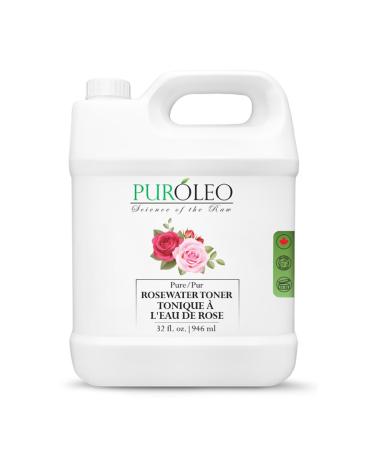 PUROLEO Rose Water 32 Fl Oz/946 ML (Packed in Canada) Pure & Natural Skin Care Setting Spray and Toner - Premium and Luxury Self Care with Rosewater for Face Makeup Setting Spray and Facial Mist 32 Fl Oz (Pack of 1)